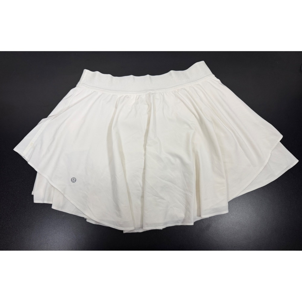 Lululemon Court Rival High-Rise Skirt White Size 10 Tennis Golf Running Skort
